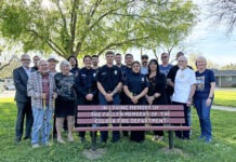 Firefighters Dedicate Memorial Bench