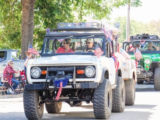 Decorated off-road vehicles make their way through downtown during the Grimes 175th Anniversary and Fourth of July parade on July 4. Photo by Chris Pedigo.